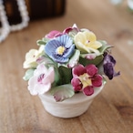 英国エインズレイ Aynsley 陶花 フラワーバスケット 陶花置物 英国雑貨 thumbnail 3
