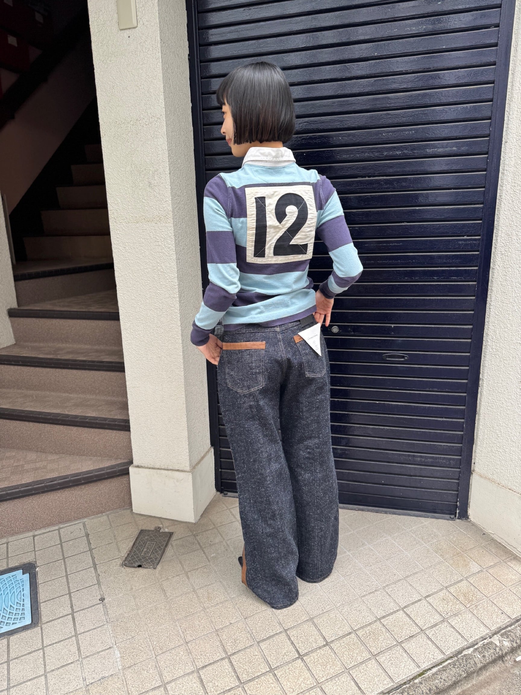 RALPH LAUREN RUGBY ボーダーラガーシャツ ブルー／ネイビー