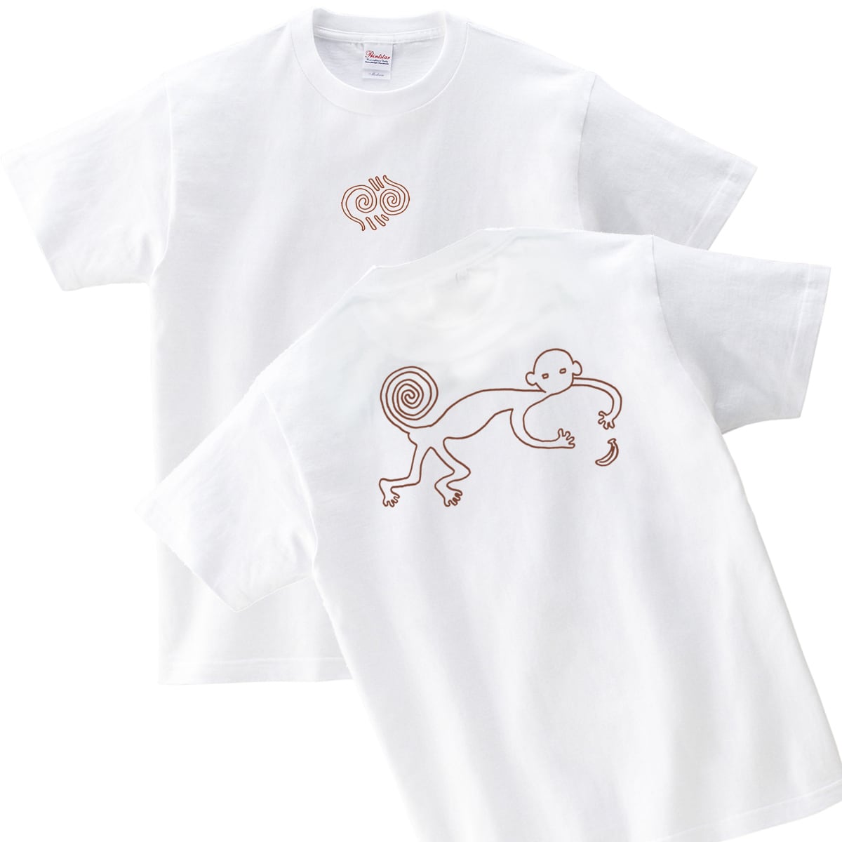 ナスカの地上絵風 おサル Tシャツ am44