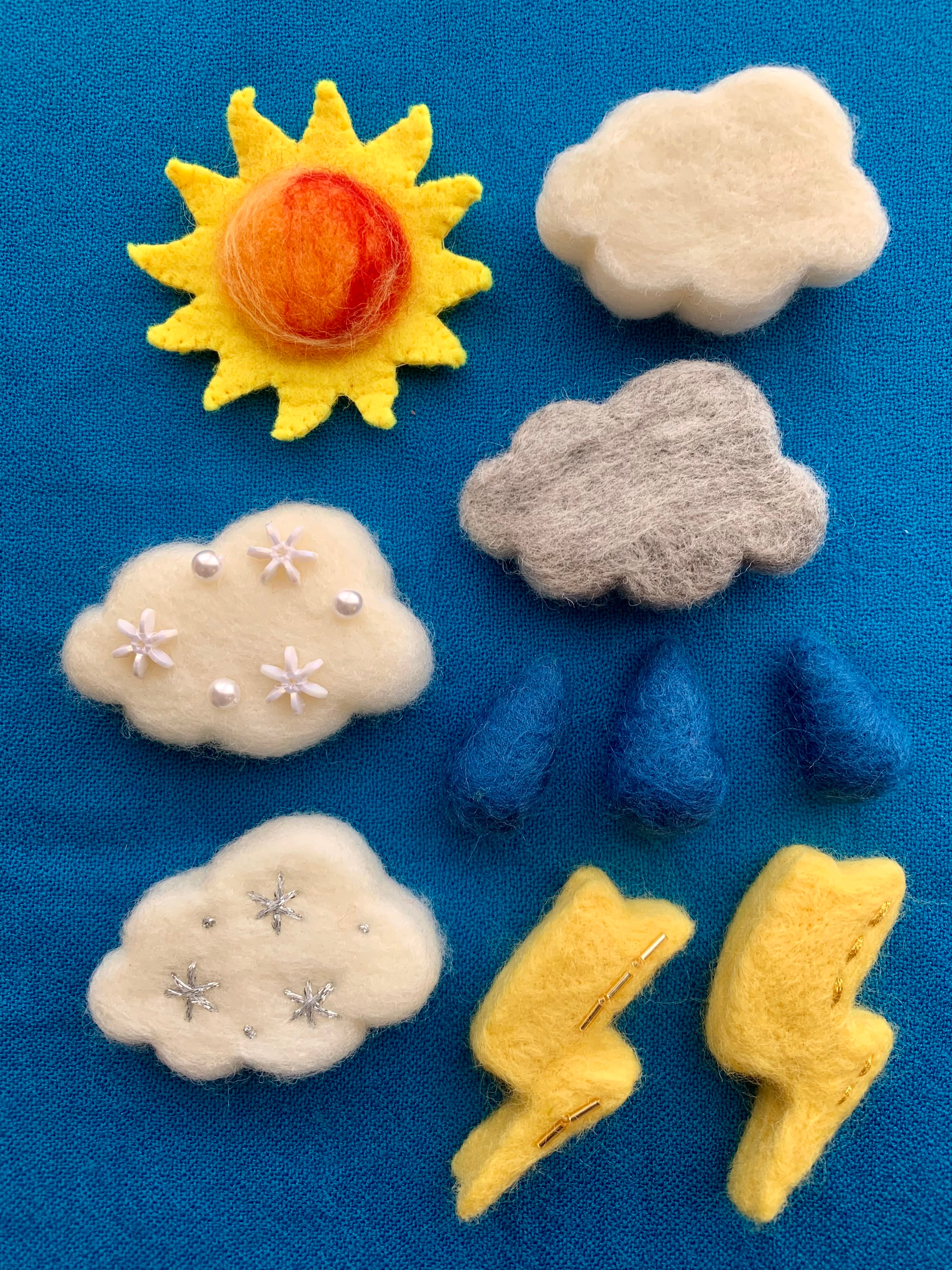 手先トレーニング 知育 3種X10＝30個セット フエルト素材