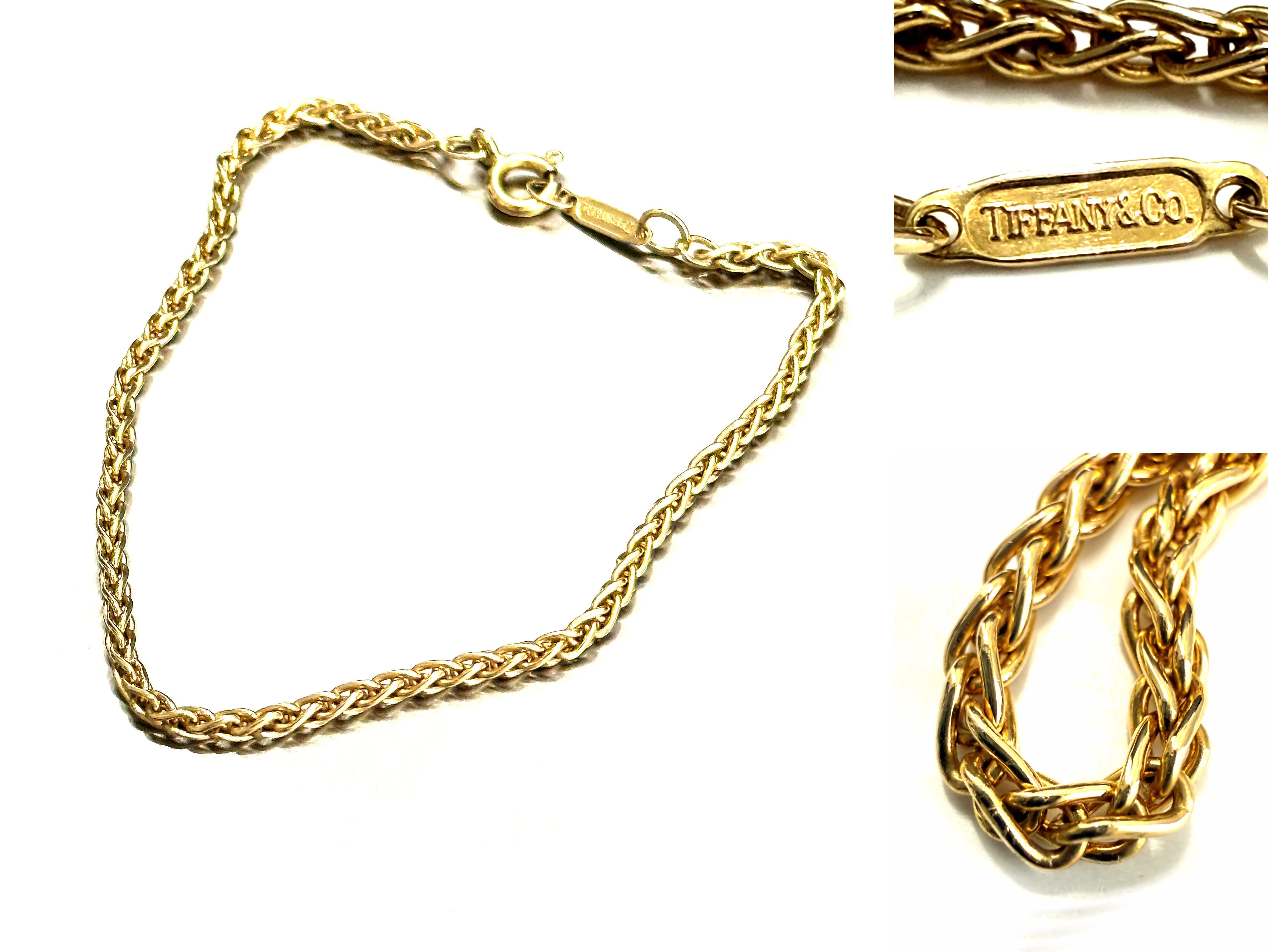 TIFFANY ティファニー ゴールド チェーン ブレスレット K18YG イエローゴールド 750 ツイスト