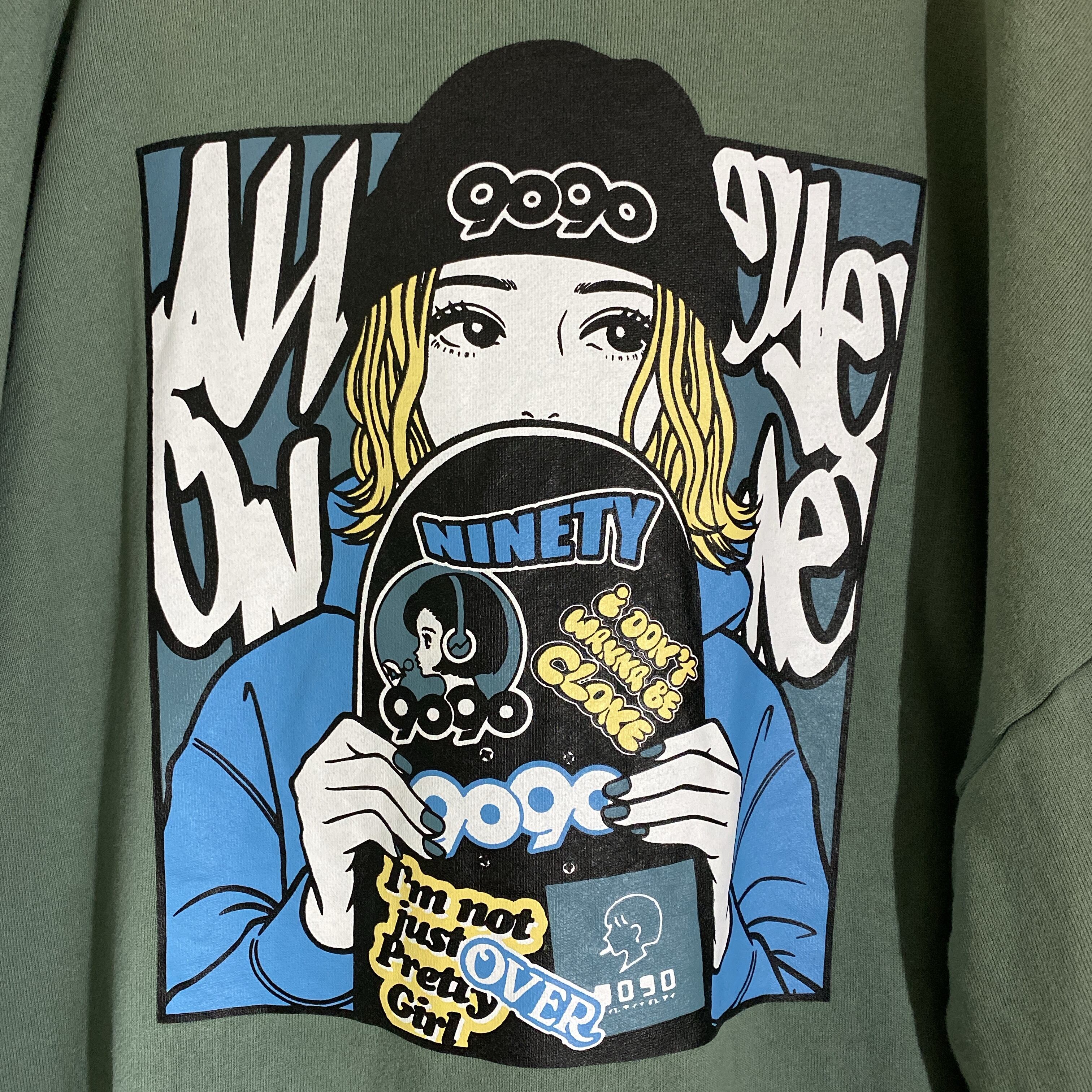 【希少】9090s over print コラボスウェット スケーターガール