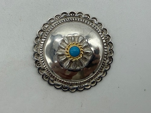 美品　金縄ターコイズフラワーコンチョ大15.96g