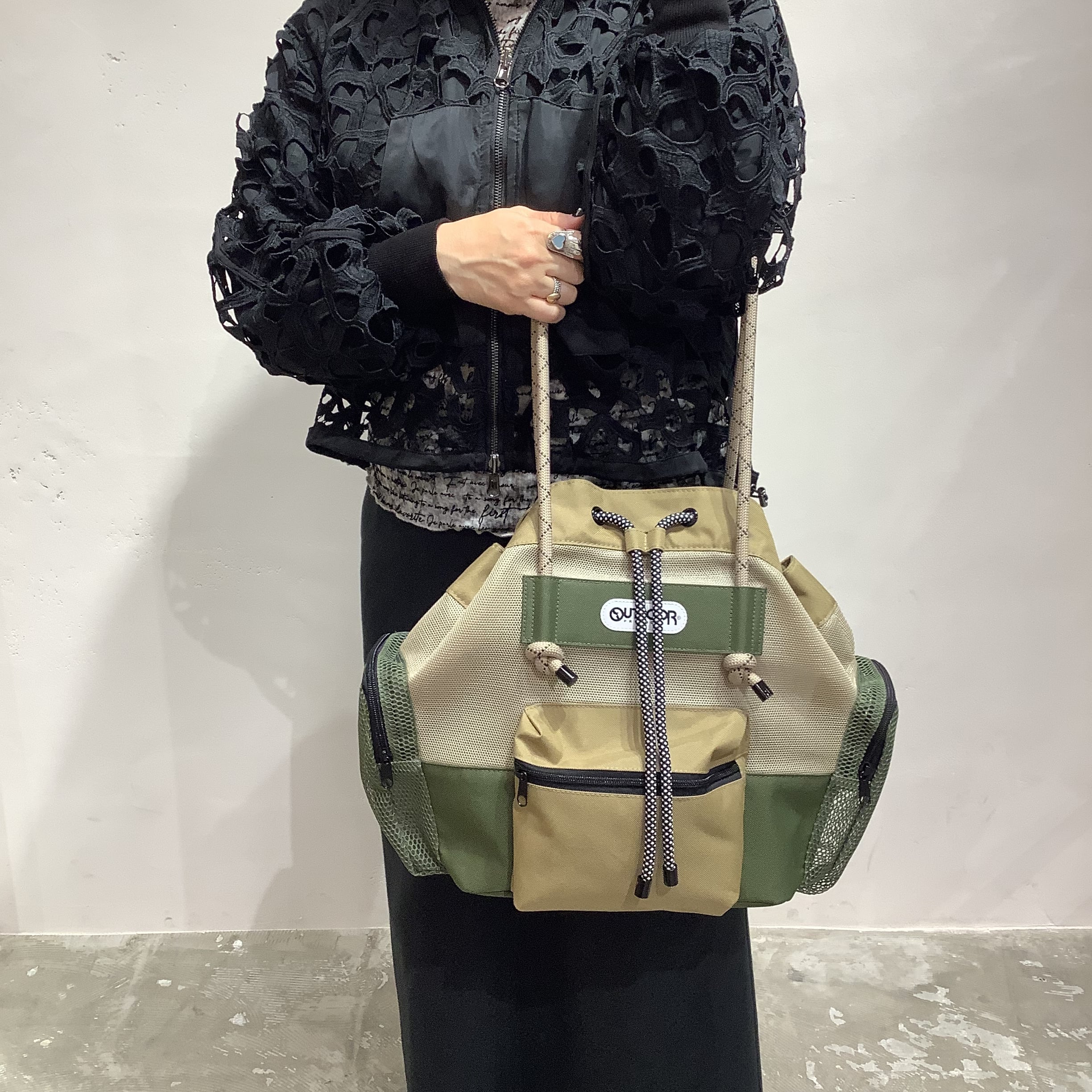 RISLEY×OUTDOOR(リズレイ×アウトドア)】メッシュトートバッグ［R2601