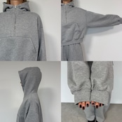 裏起毛ハーフZIPショート丈PK/グレー