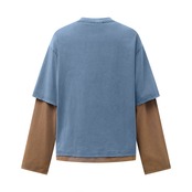 VINTAGE ストリート フェイクレイヤード ロングTシャツ T1835