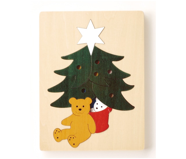 2重パズル・クリスマスツリー　木製パズル