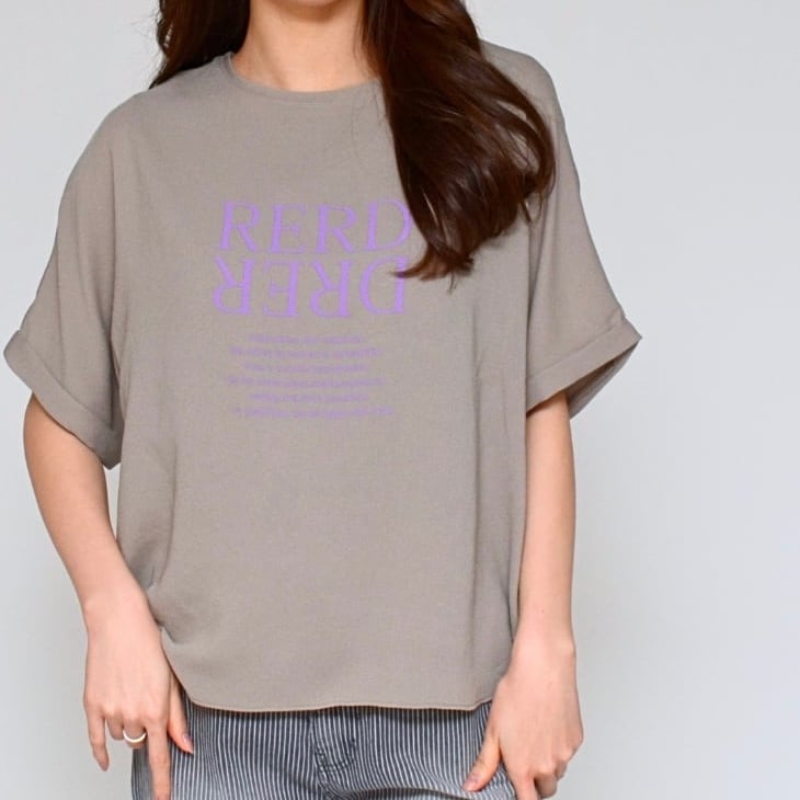 【 Praia 】フハク梨地・反転ロゴTシャツ