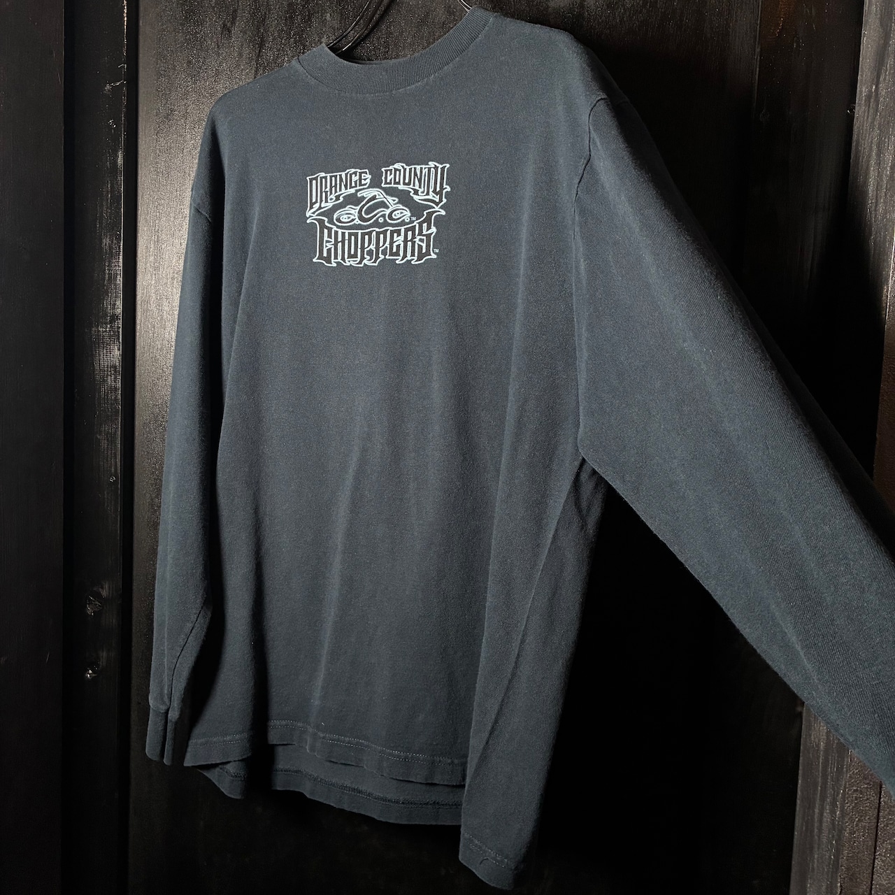 00s ORANGE COUNTY CHOPPERS ロンT 袖プリント バイカー チョッパー ネイビー