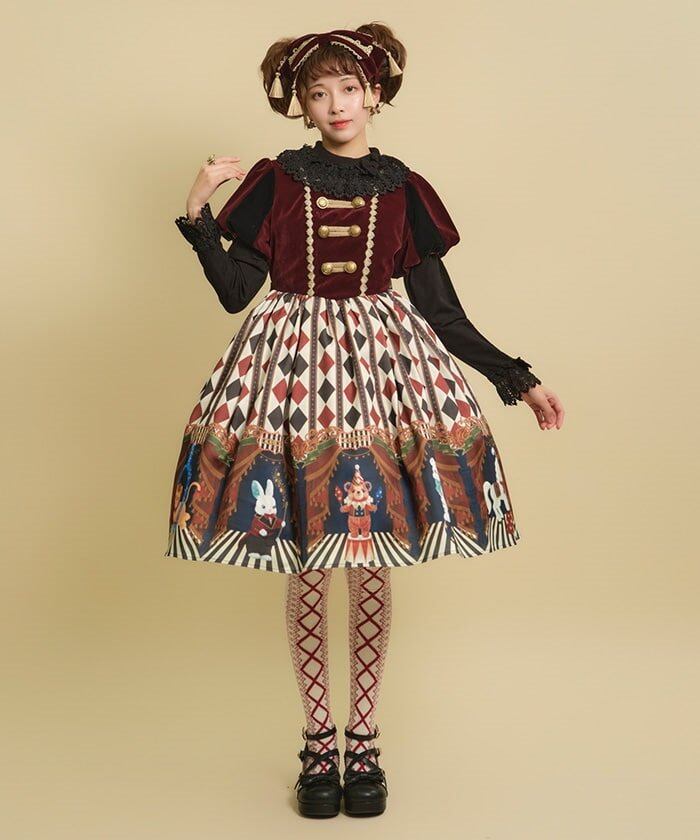 axes femme kawaii タータンチェックワンピース（ワイン）（axes femme  