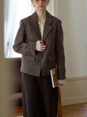 Carreaux Wool Herringbone Tailored Jacket F0856
