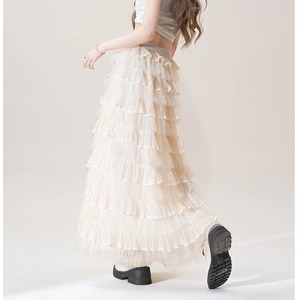 long tiered high waist skirt m0519