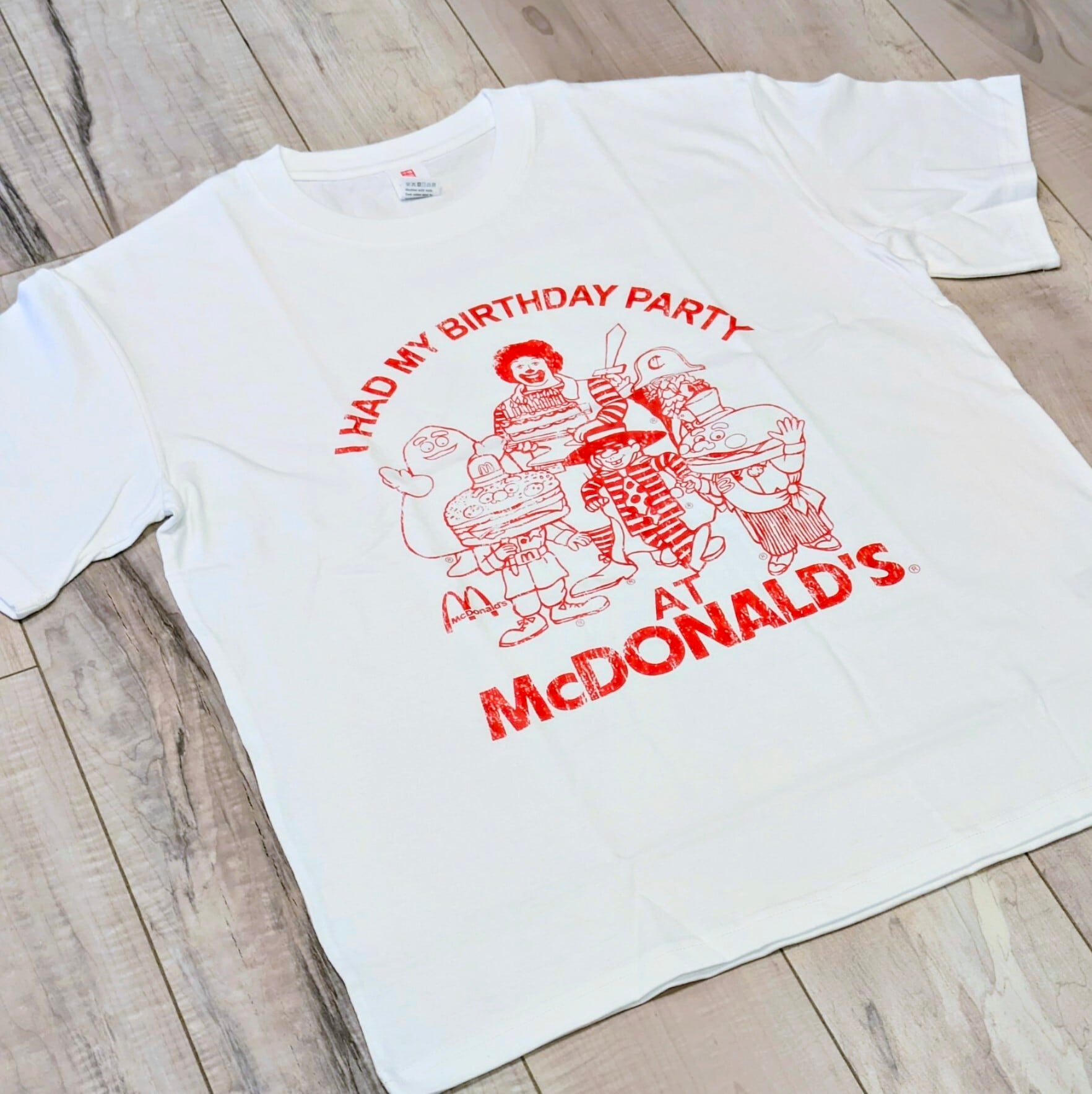 【 McDonald's ( マクドナルド )】『 I HAD MY BIRTHDAY PARTY 』Tシャツ / ロナルド・マクドナルド / ドナルド〚アメリカン雑貨 アメトイ〛