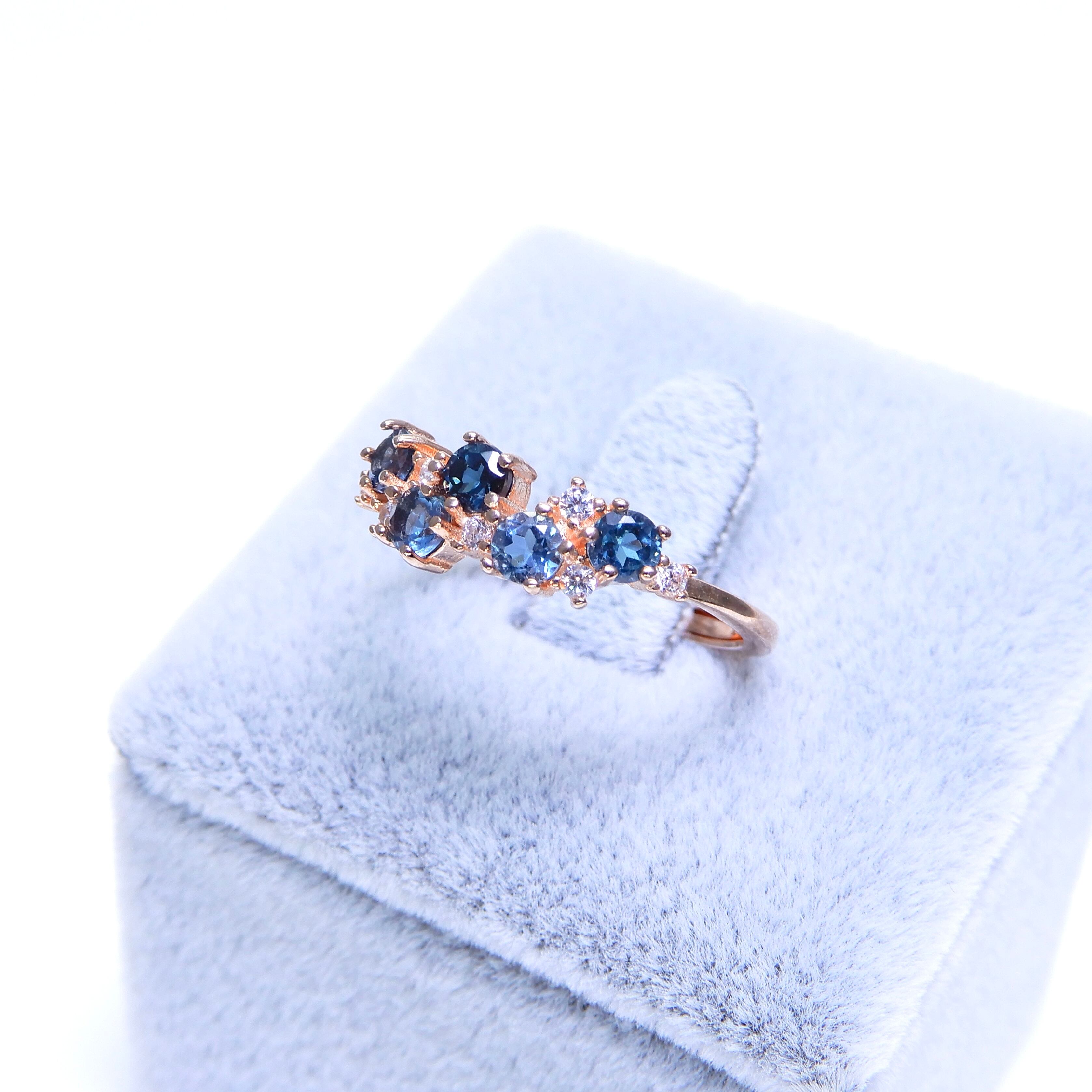 リースRing♦︎ロンドンブルートパーズ♦︎PGカラー《0101》