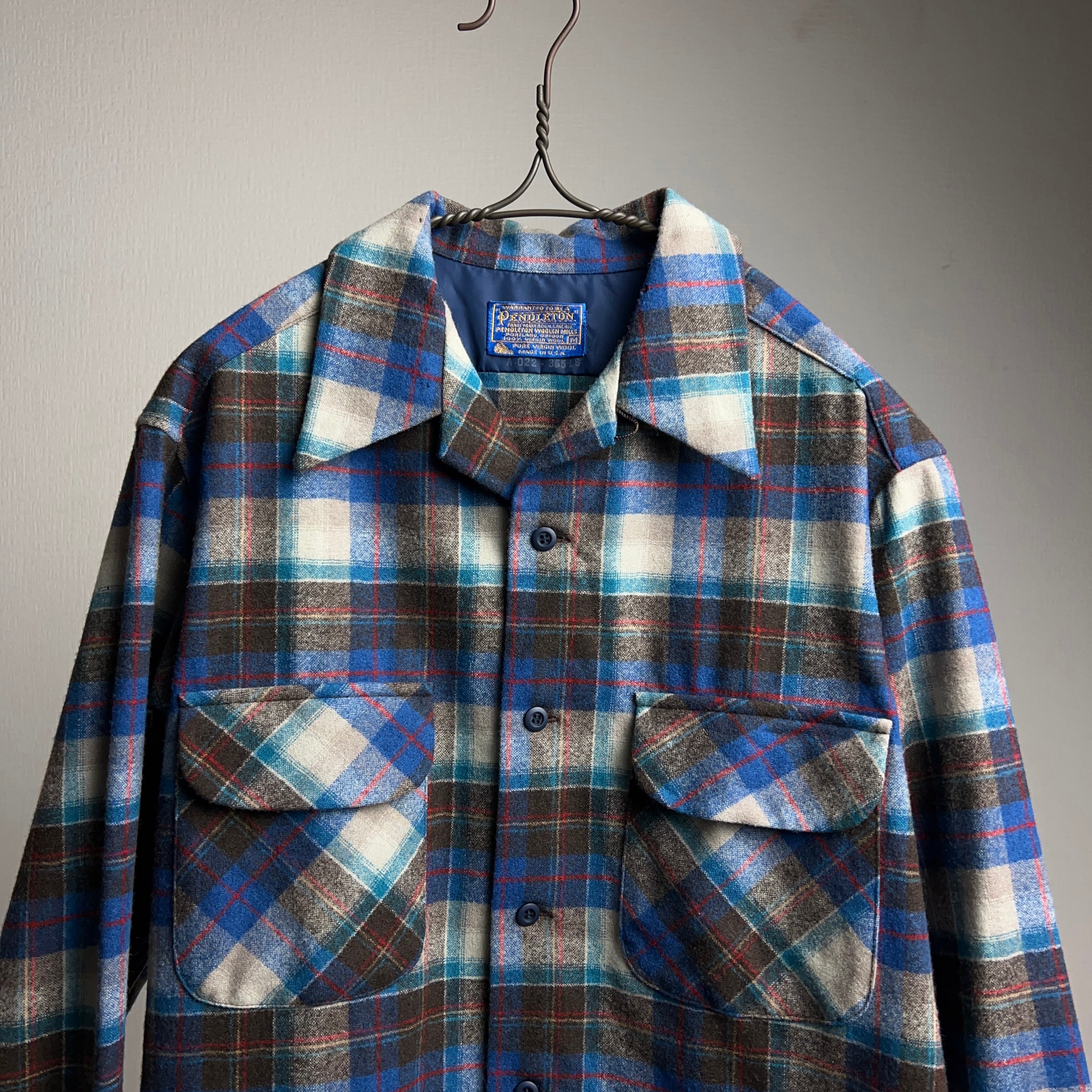 70's PENDLETON CHECK WOOL SHIRT SIZE M ペンドルトン チェック