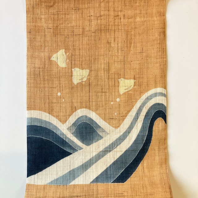 【SALE】手描友禅　仕立て上がり夏名古屋帯「千鳥」