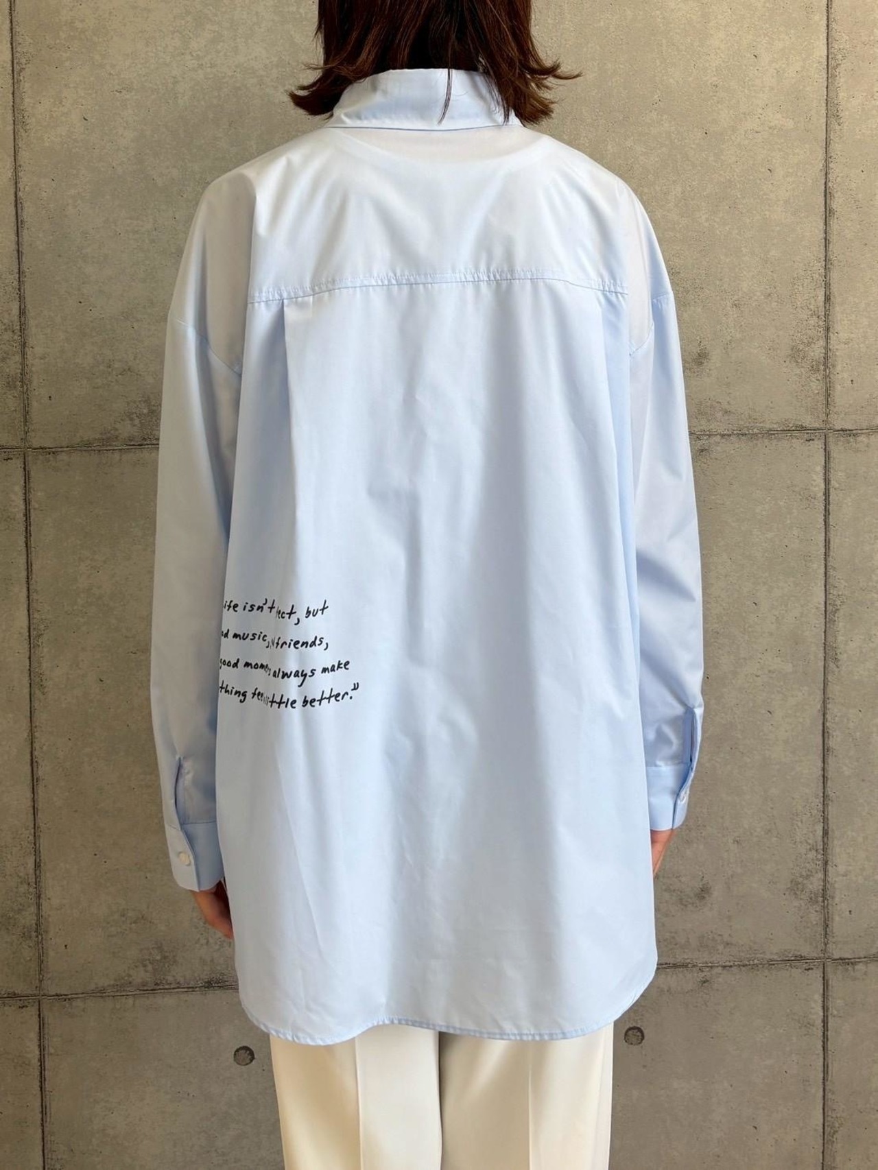 ロージー  Rosiee レタリング刺繍×プリントBIGシャツ