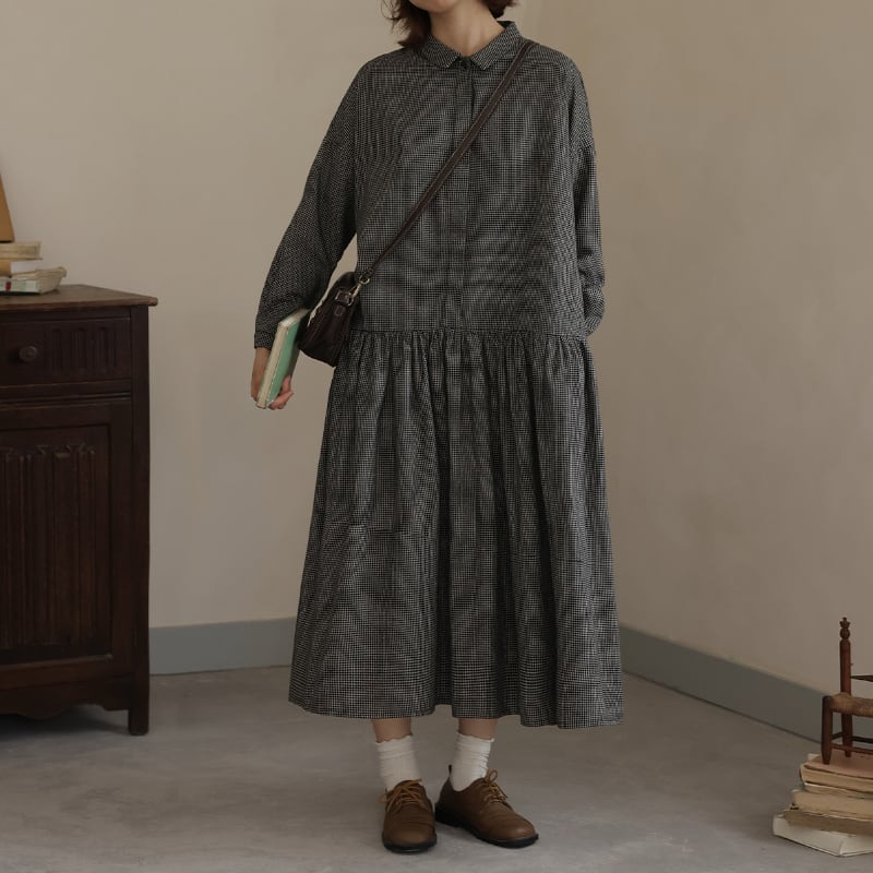 チェック柄ワンピース M1927