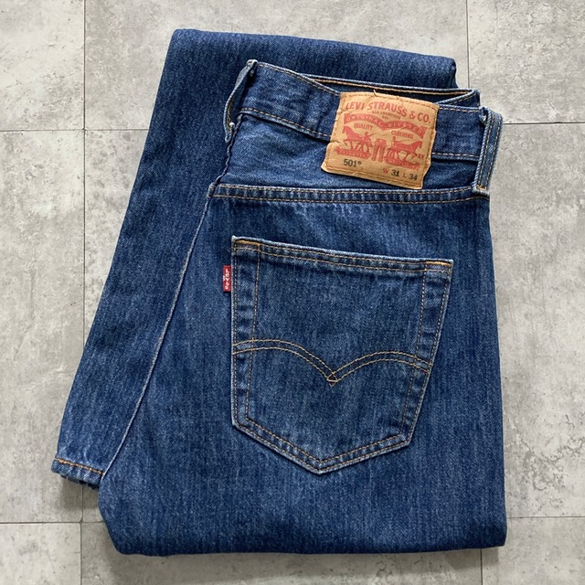 W31 L34】Levis 501 リーバイス ボタンフライ 縦落ち ヒゲ デニム