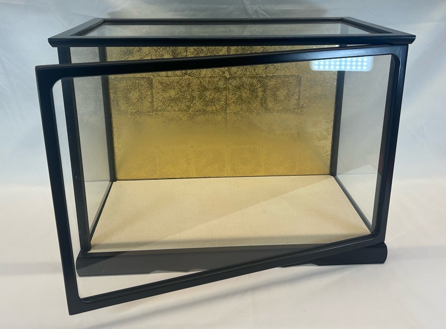 出し入れ楽々♪］わらべ人形ガラスケース飾り 白枠カブセ ガラスケース