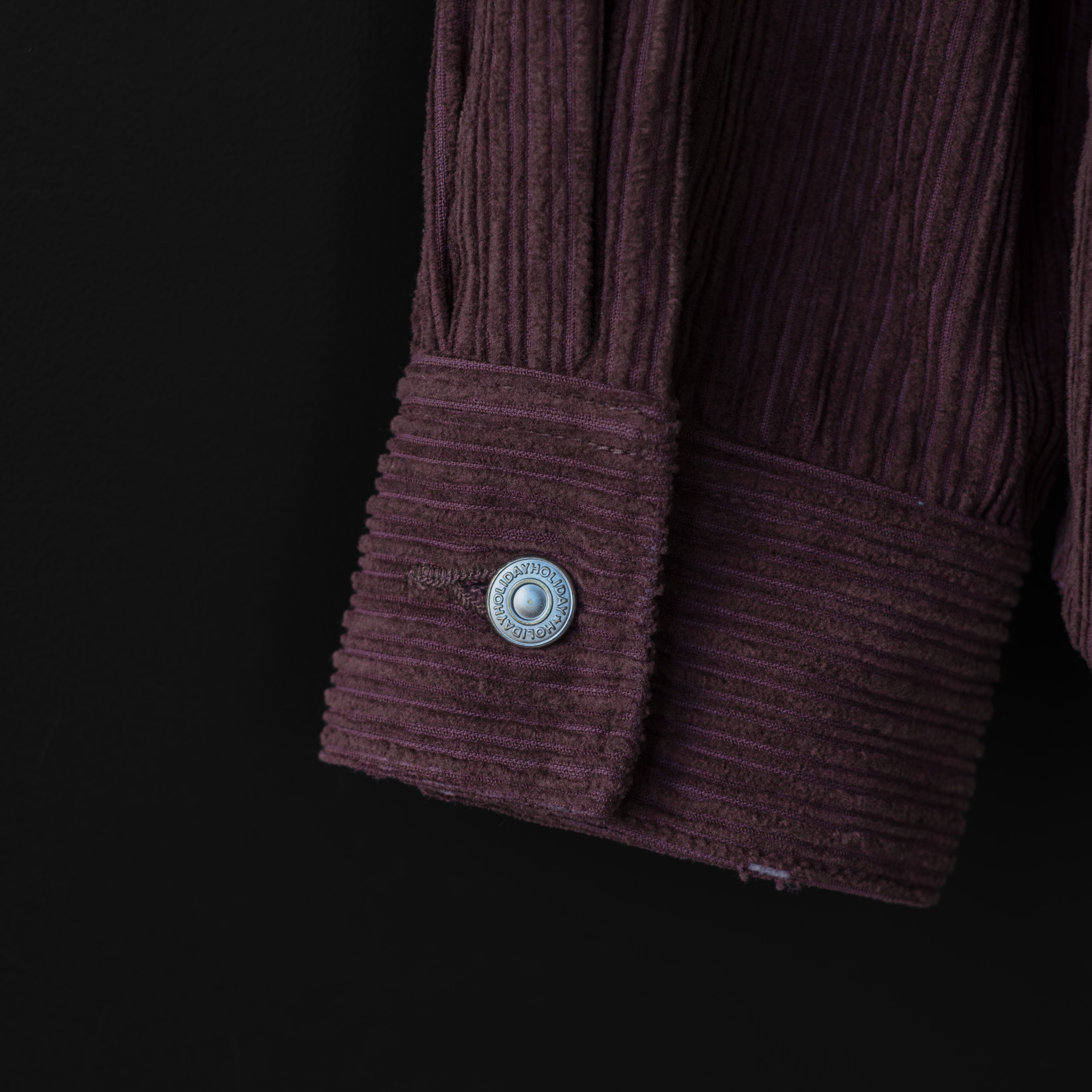 HOLIDAY】 DAMAGE CORDUROY BIG SHIRT JACKET (brown) | dros dro
