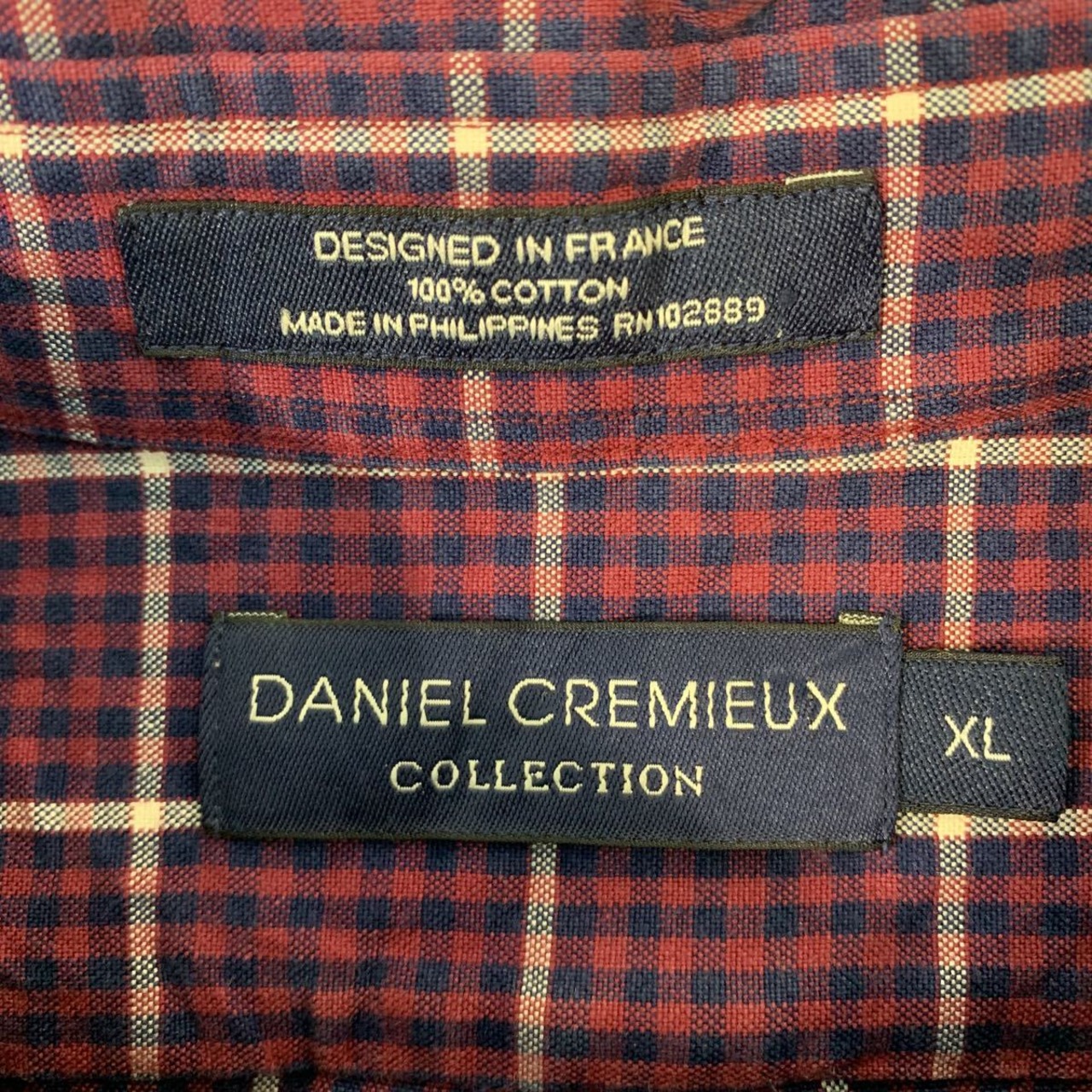 DANIEL CREMIEUX 長袖 チェック シャツ XL レッド ブルー ダニエル 