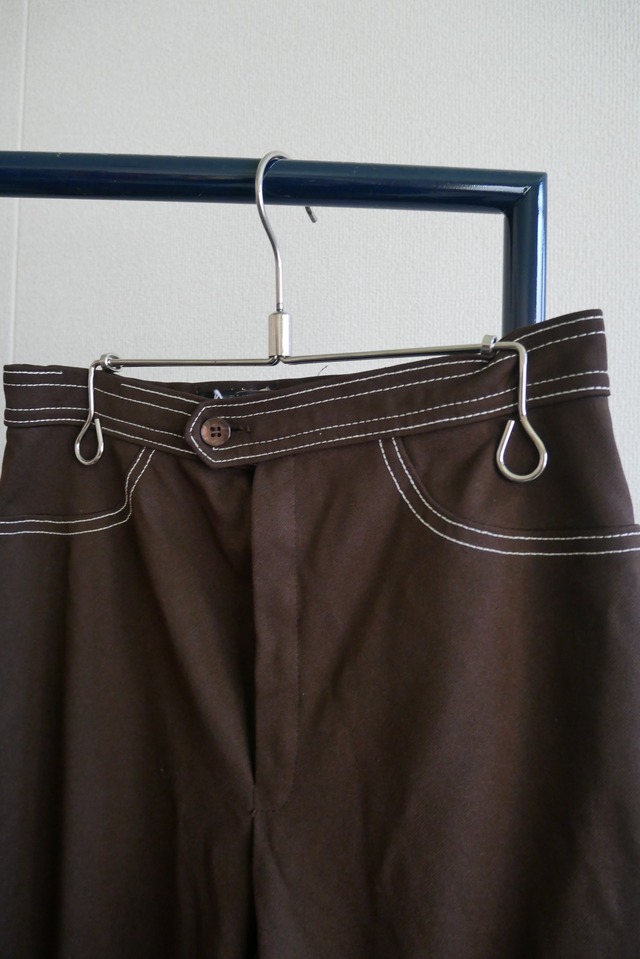 70s～ US chocolate stitch flare pants