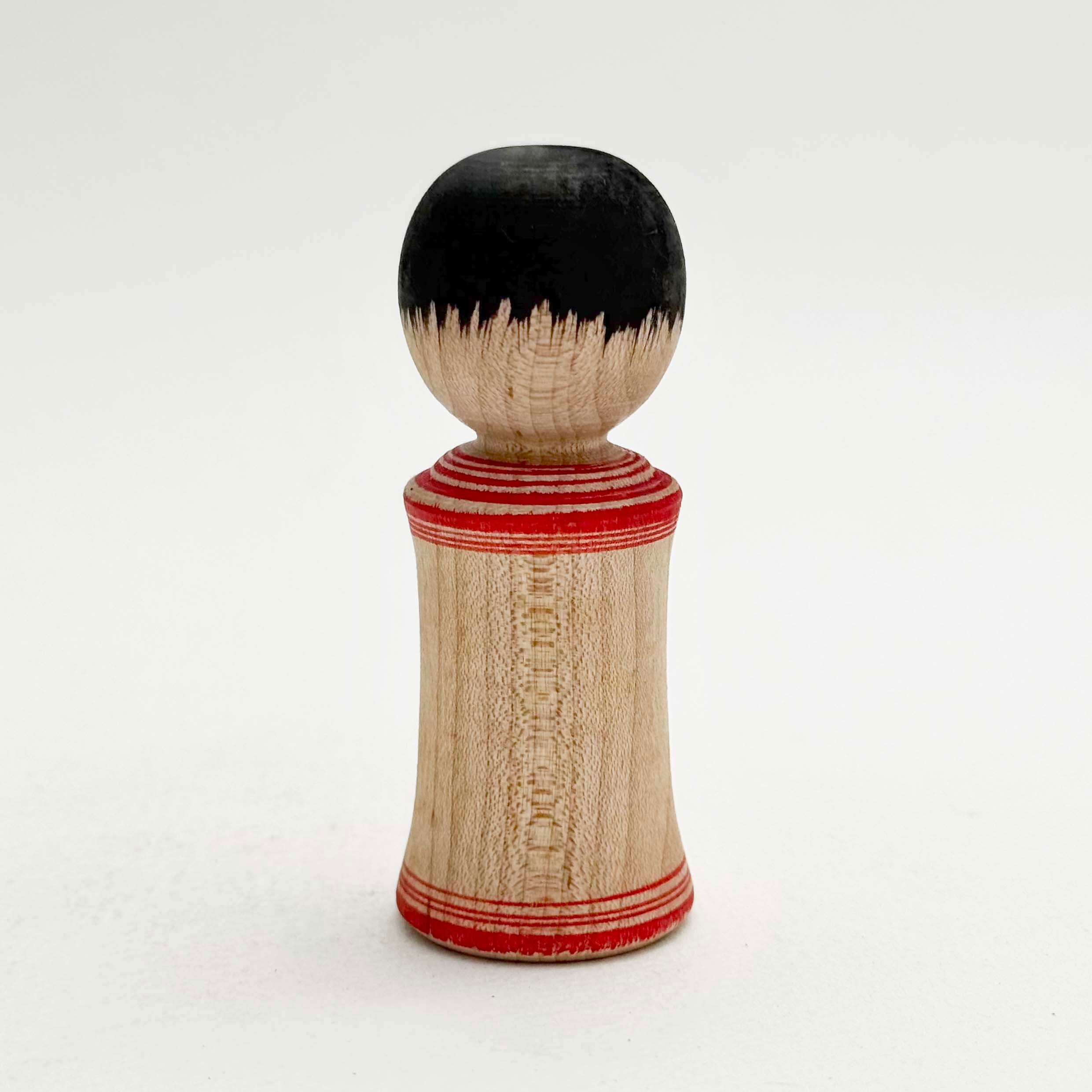 今晃工人 / 小寸こけし（赤い花 7cm）