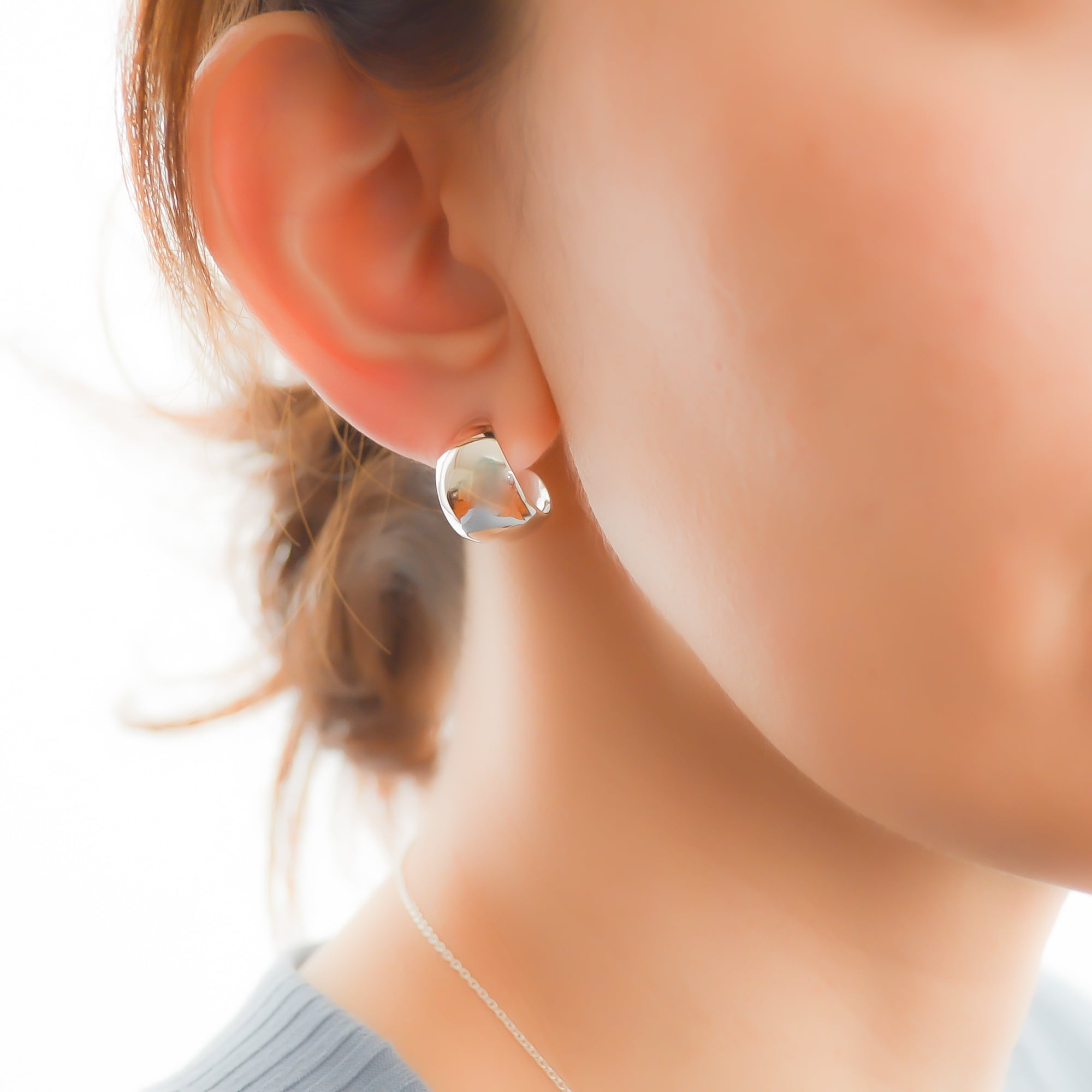 sv925 FUKURAMI hoop pierces | naotjewelry 身に付けるほどに美しい