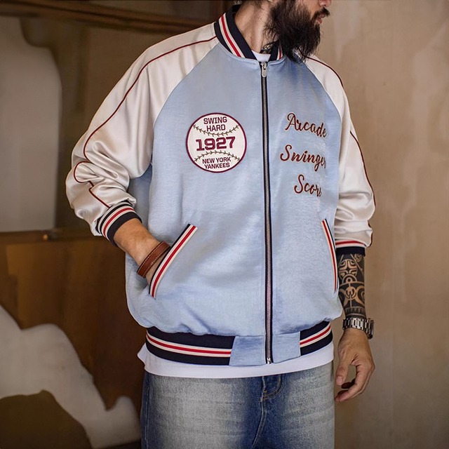 American retro baseball stadium jacket 00478