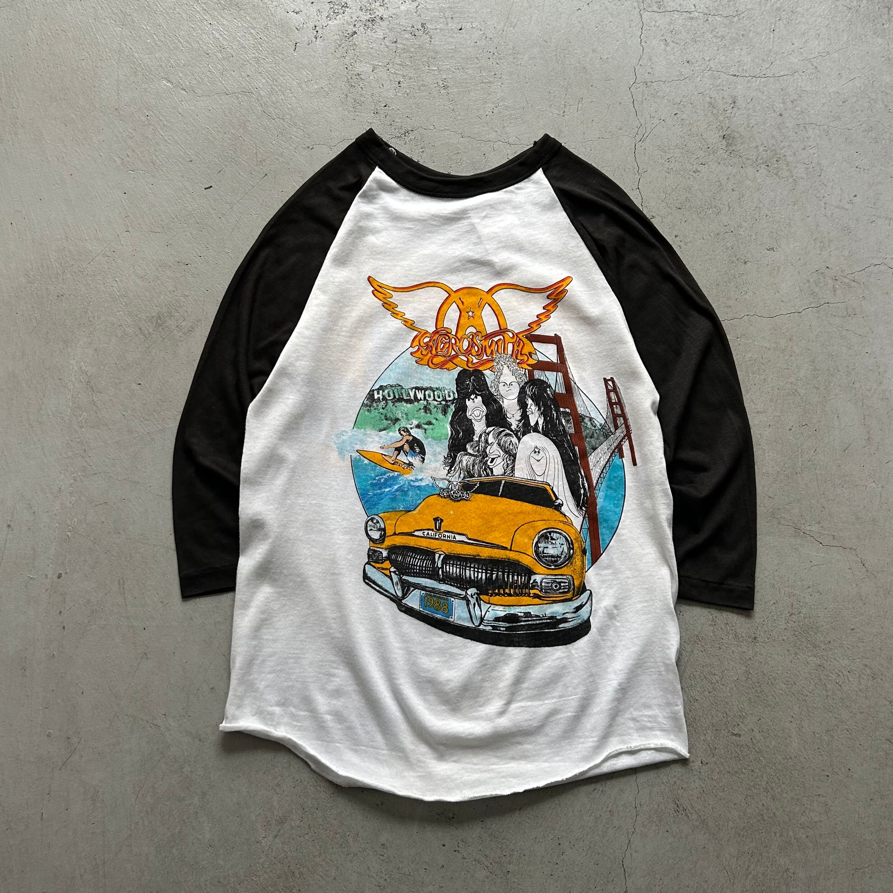 エアロスミス Tシャツ① コピーライトあり（1988年） M 1988s AEROSMITH raglan sleeve T-shirt【高円寺店】 | What'z up