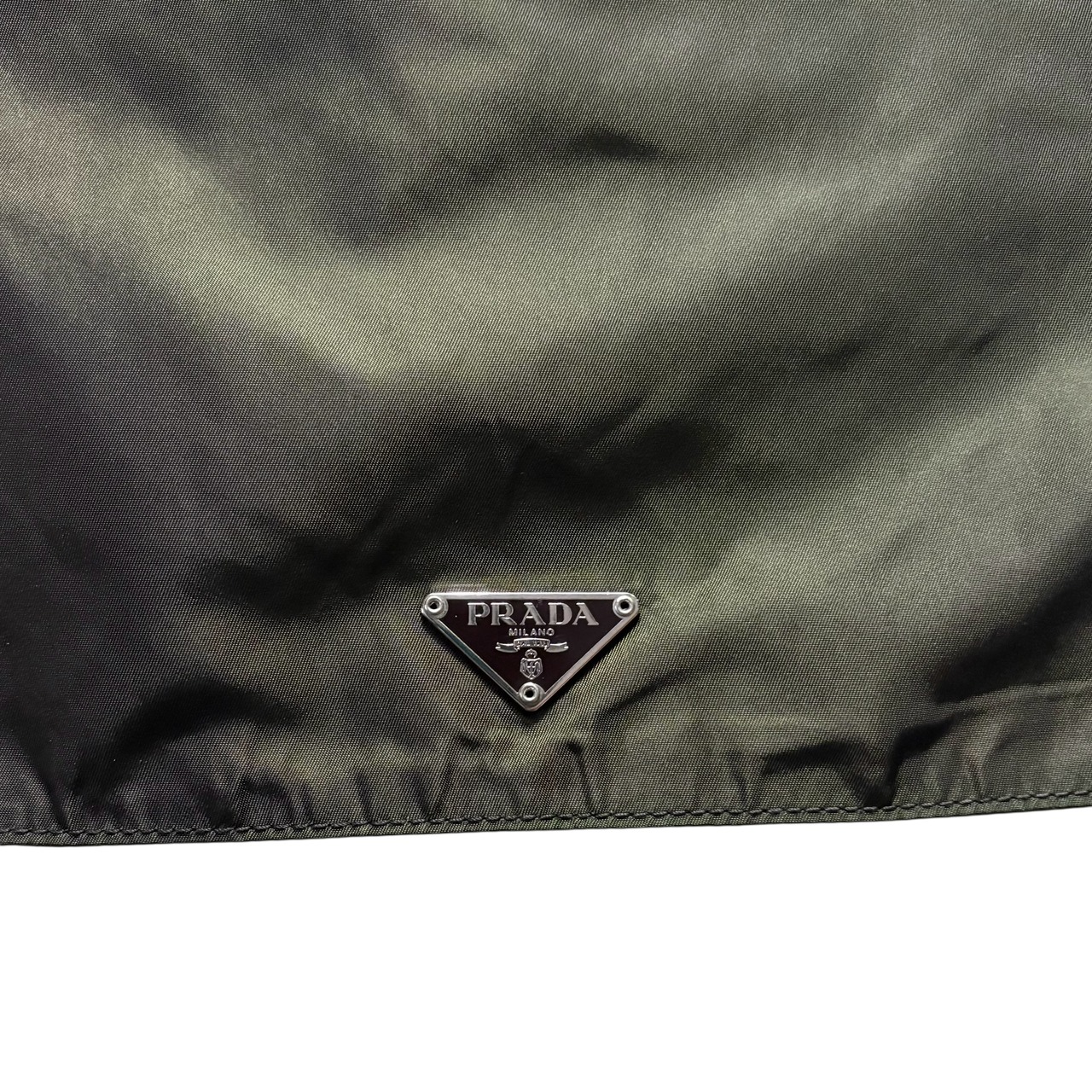 PRADA khaki nylon shoulder bag