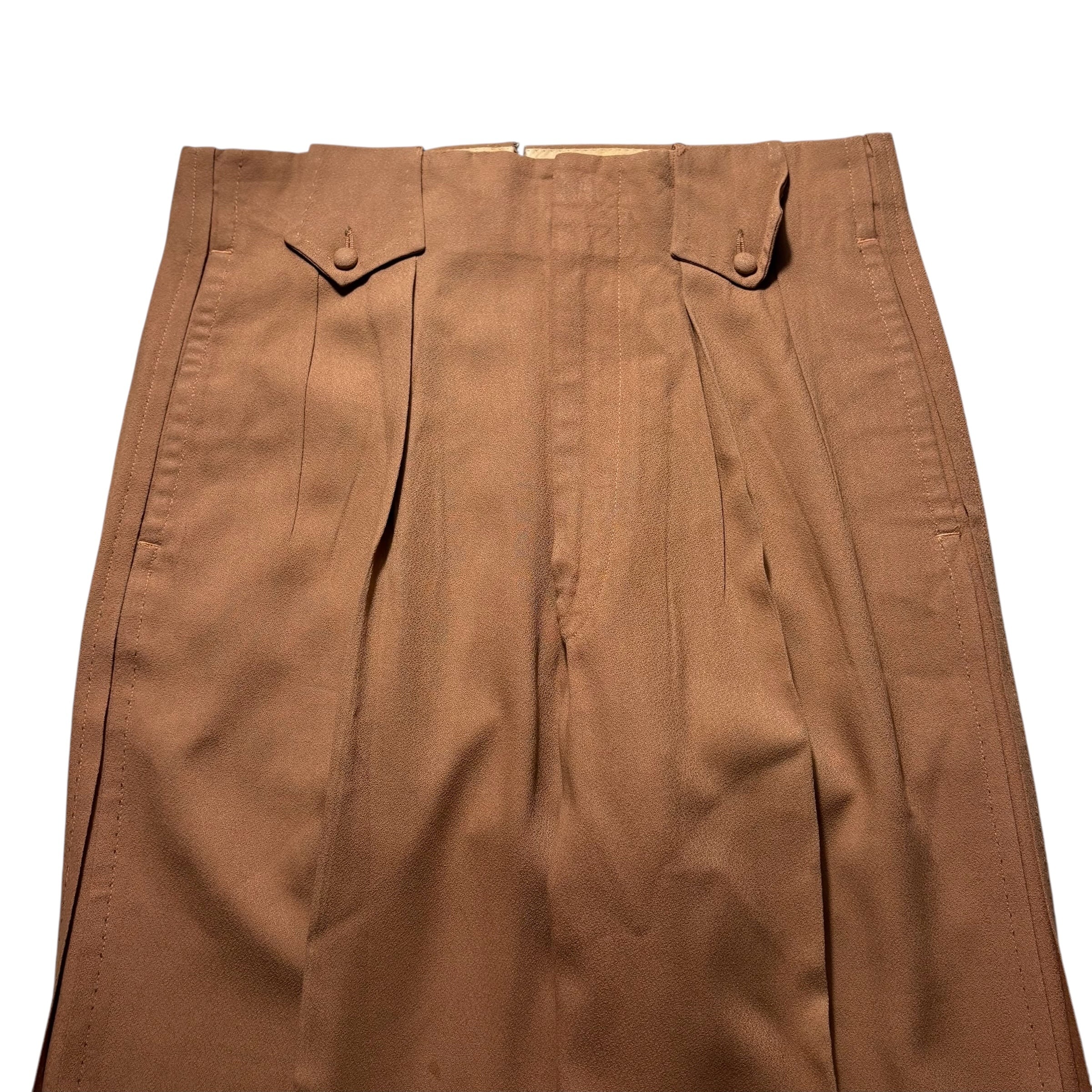 vintage 1950's side pleated rayon gabardine slacks | NOIR ONLINE