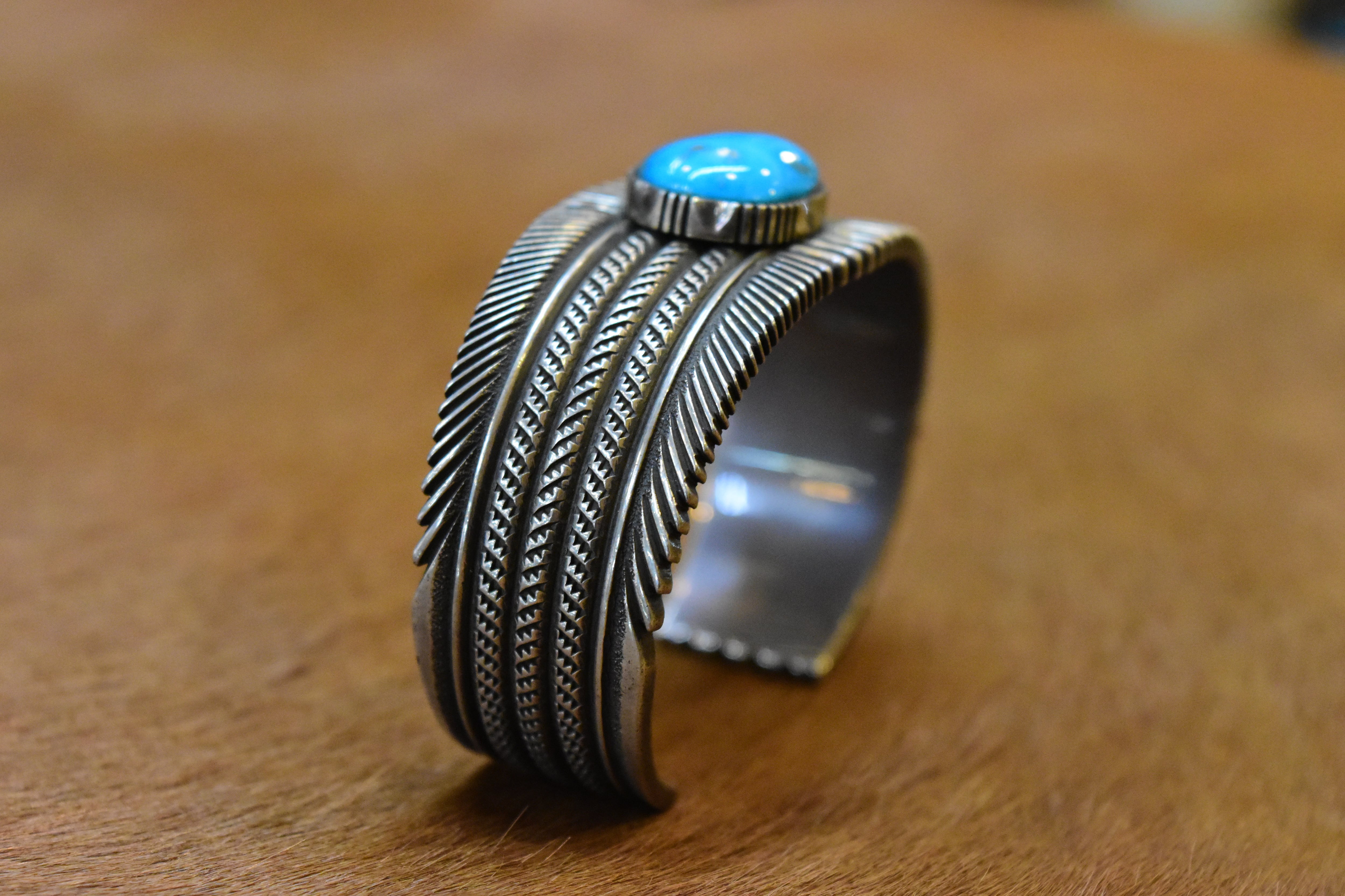 Ron Bedonie】〈Morenci Turquoise〉Stamp Bangle | FARWEST silver smith