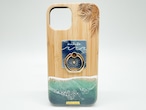 Beach side/wood×resin smoky blue wave case(bamboo)