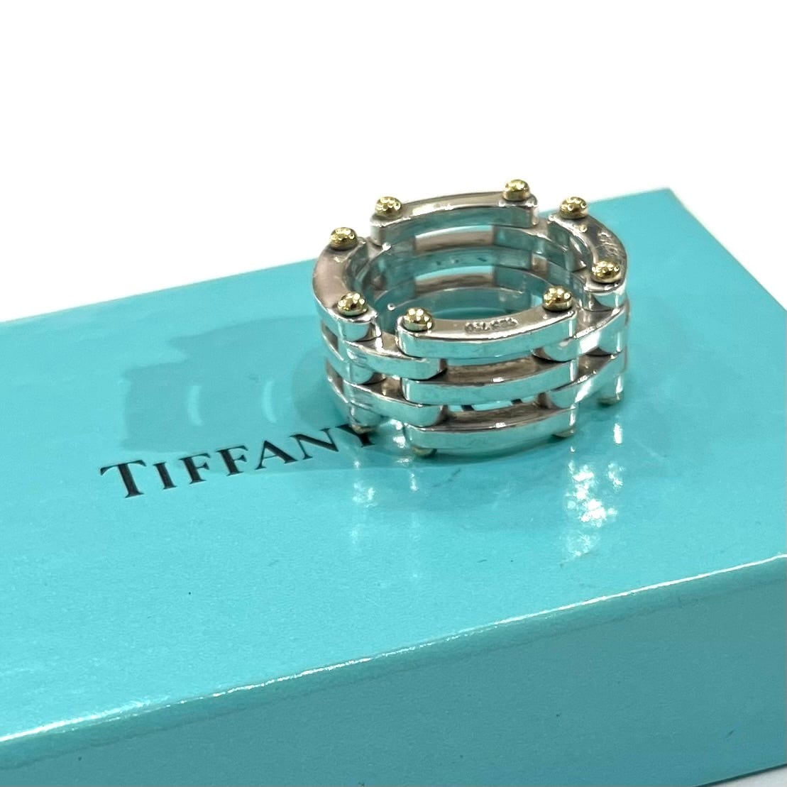 希少【TIFFANY&CO】【15号 】2854 ゲートリング／シルバー925×K18