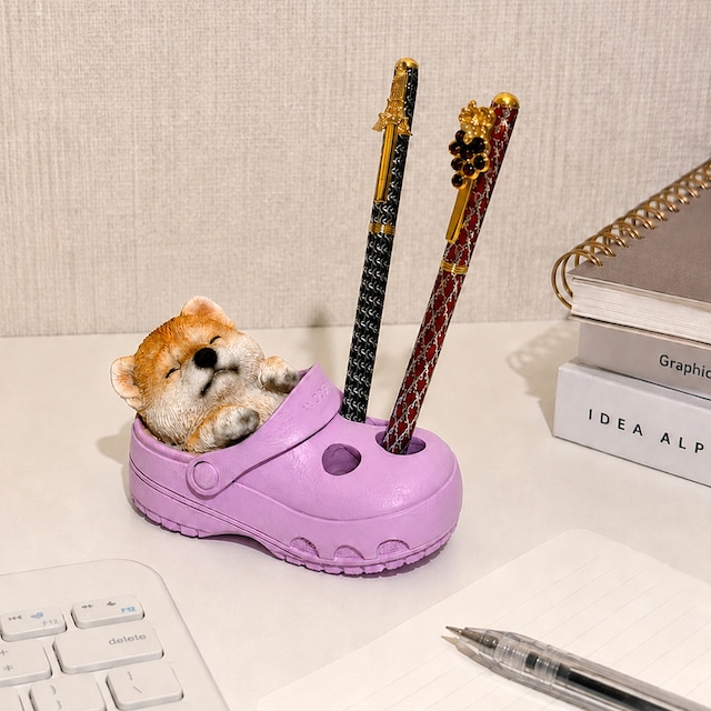 サンダル型 眠る柴犬のペンホルダー woobia ウービア　REH23087