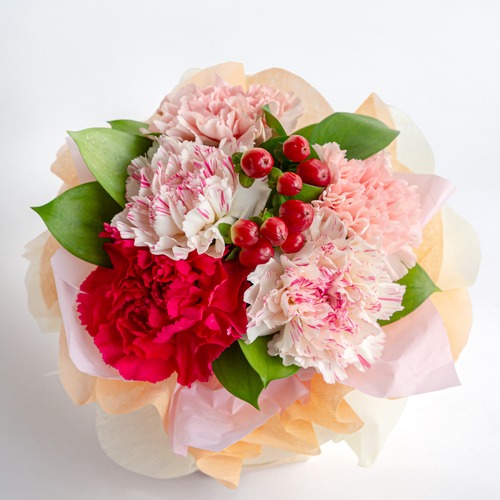 【遅れてごめんね！2026 Mother's Day　AC₋4スタンドブーケ（ピンク）】母の日｜ブーケ｜花束｜母の日ギフト｜