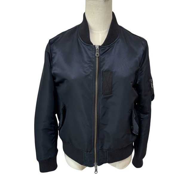 古着 スローブイエナ SLOBE IENA MA-1 フライトジャケット ジャンパー クリーニング済み 黒 レディース サイズ36
