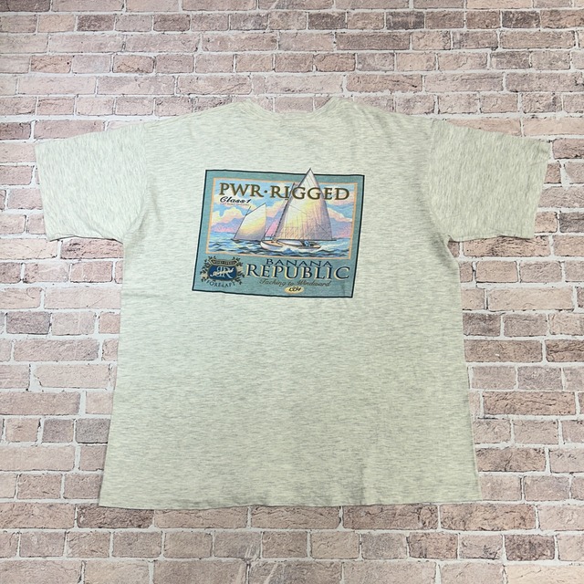 1990s BANANA REPUBLIC "PWR.RIGGED" T-SHIRT