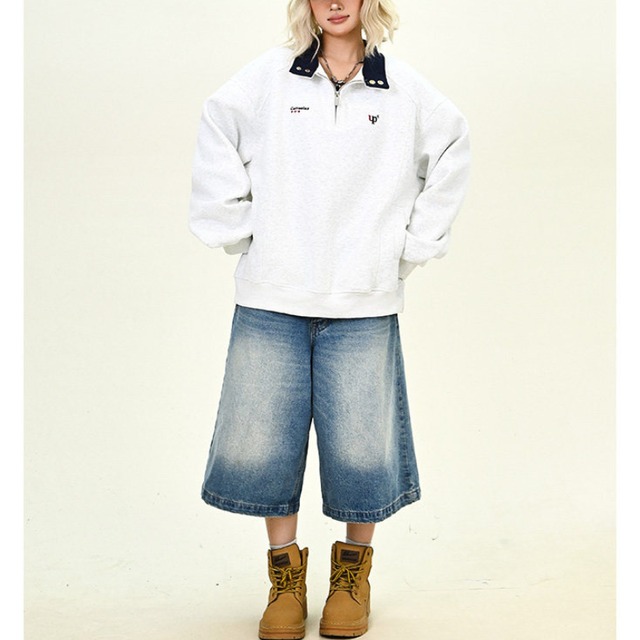 half-zip color sweatshirt　ハーフジップカラースウェットシャツ　J1645