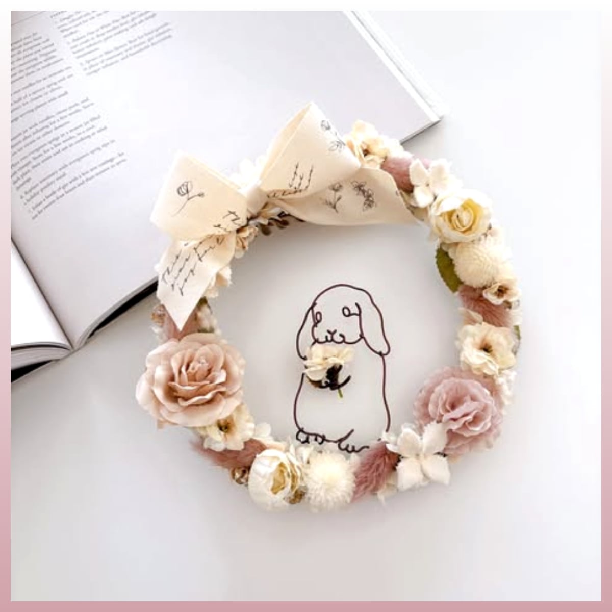 CHIKA WIRE リボンリース うさぎ