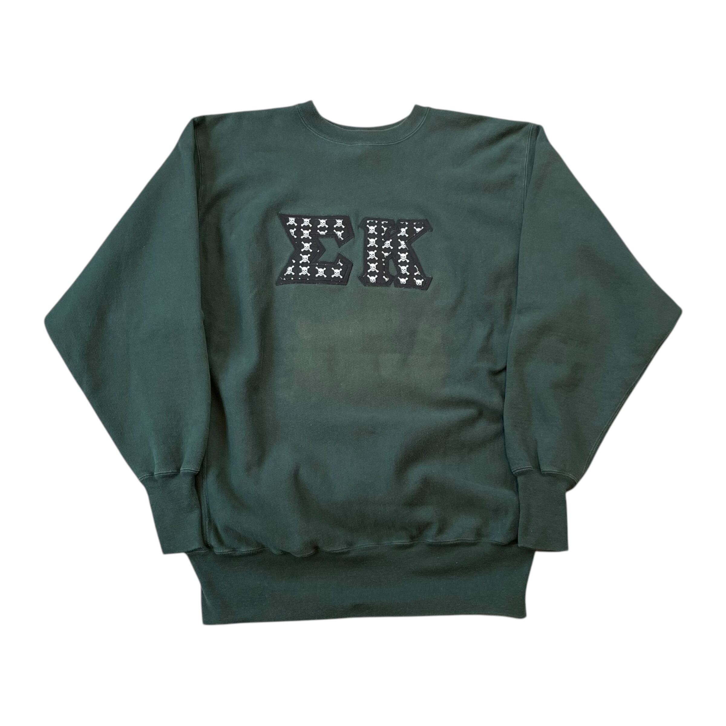 1990s Champion R/W "ΣK" skull design sweat
