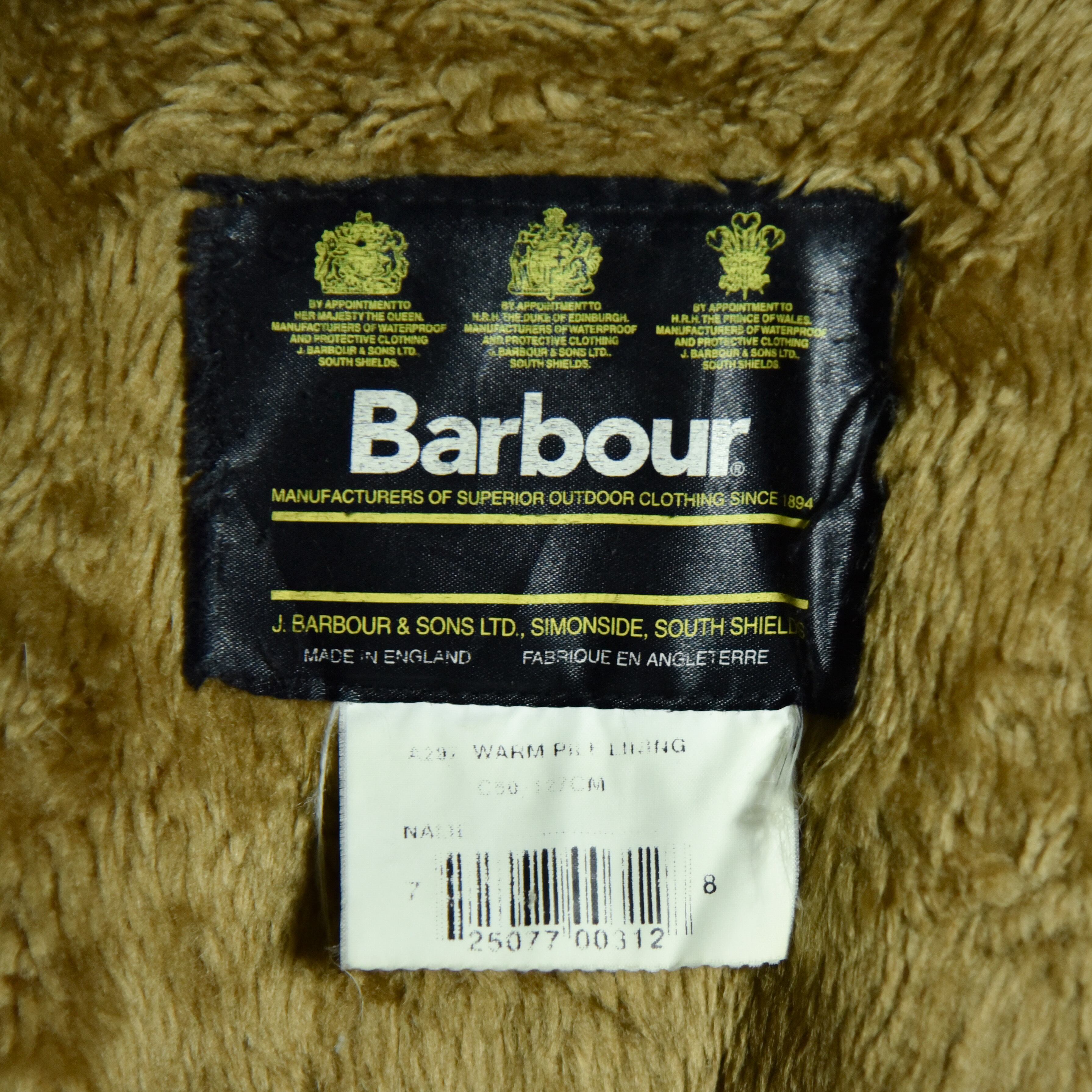90s Barbour Boa Liner Vest バブアー ボアライナー パイル ライナー 