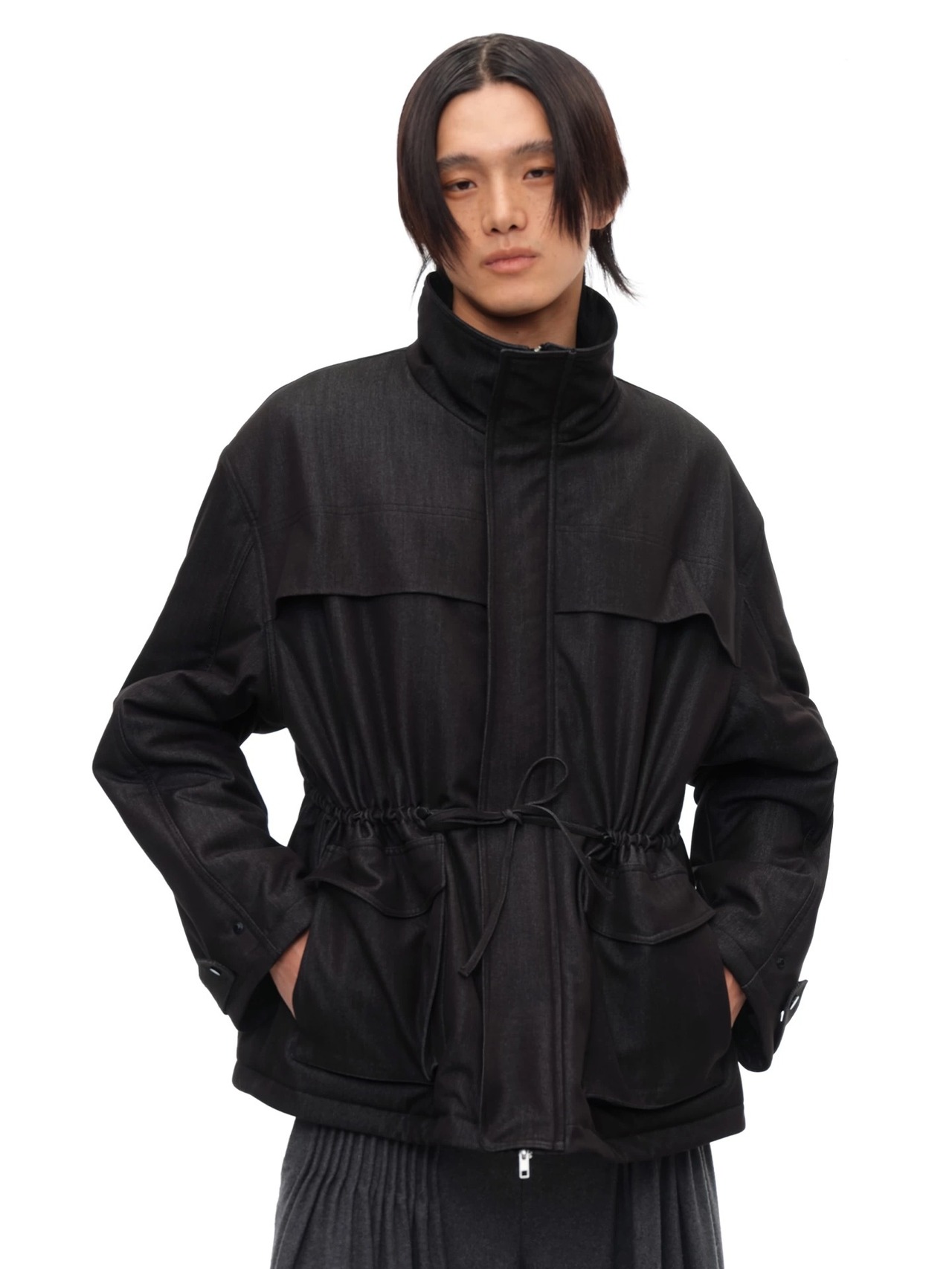 JCAESAR STUDIO Denim Texture Padded Parka