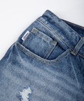 【#Re:room】VINTAGE CRASH TIGHT FIT STRAIGHT DENIM［REP207］