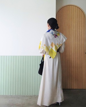 ​【SAMPLE / 1点限り】シルクスカーフ_展示・撮影使用品（Citron）