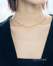 【人気No.1】重ね付けネックレス 2本セット｜coin × wave（gold）