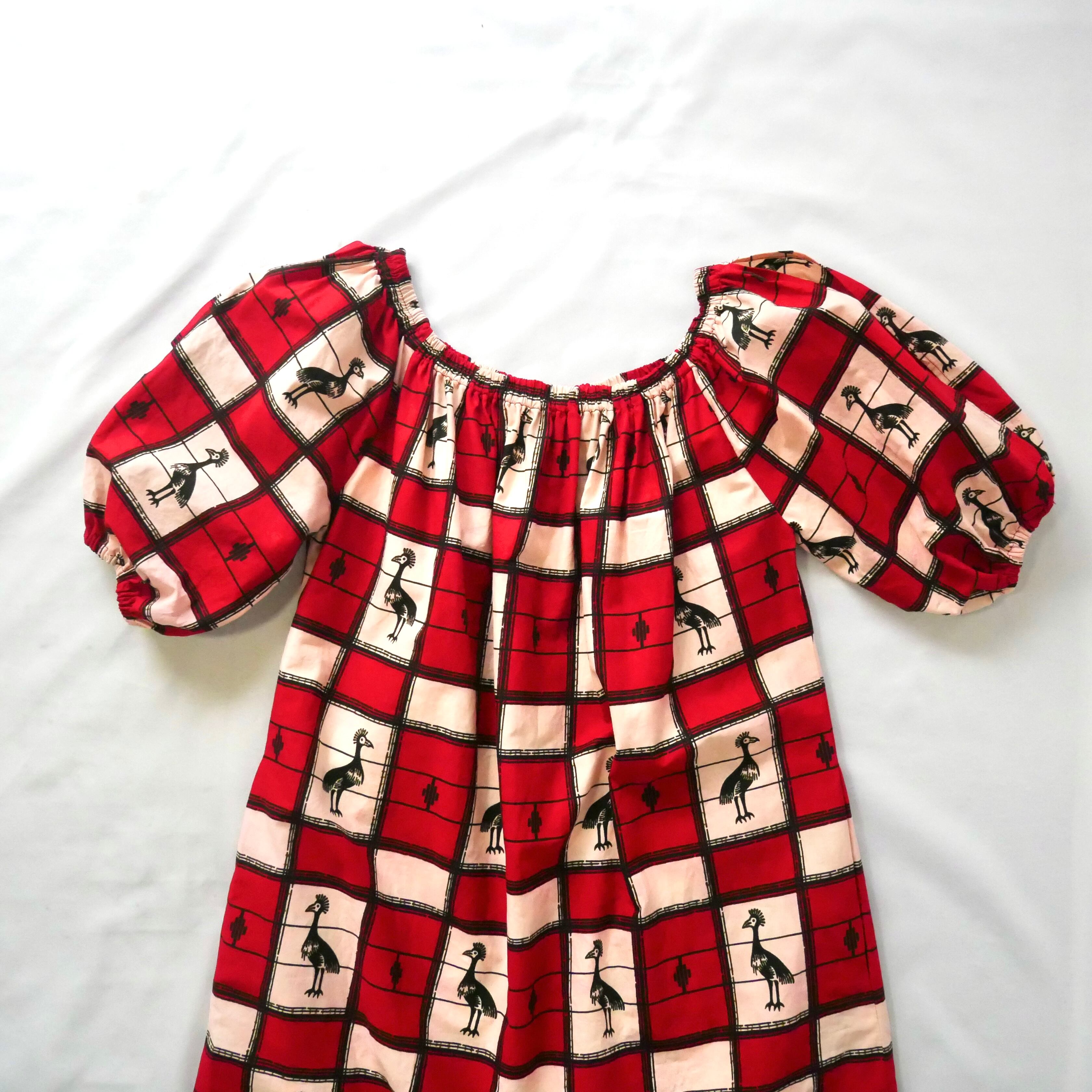 Vintage african batik bird print onepiece ヴィンテージ