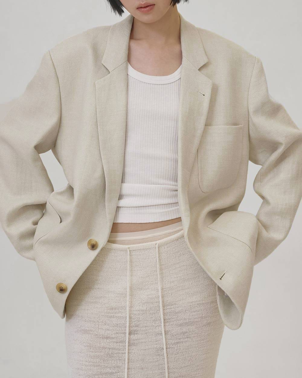 TODAYFUL トゥデイフル Boyfriend Linen Jacket 12610107 BEG | ANERCA